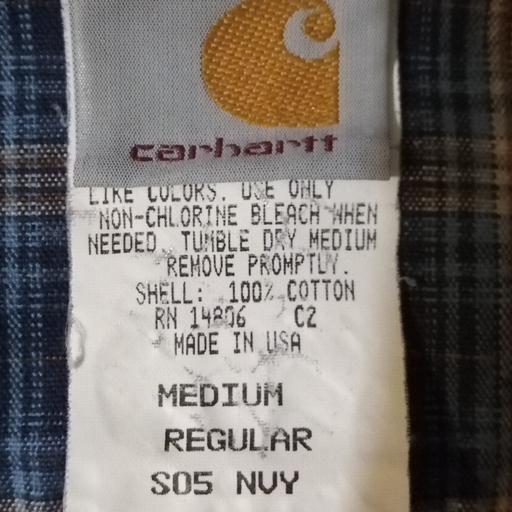 Carhartt Blue and Cream Casual Button Down Shirt Medium Pre-owned - Picture 2 of 5